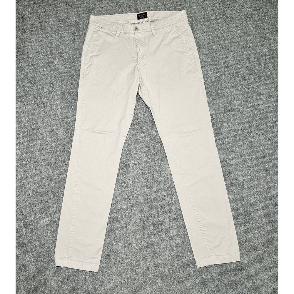 UNTUCKit Pants Men 33x31 Light Gray 5-Pocket Chino Straight Fit Pima Cotton Peru